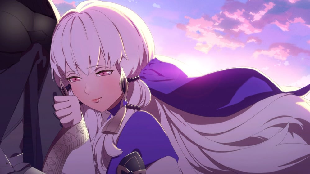 An image of Lysithea's S support scene war phase