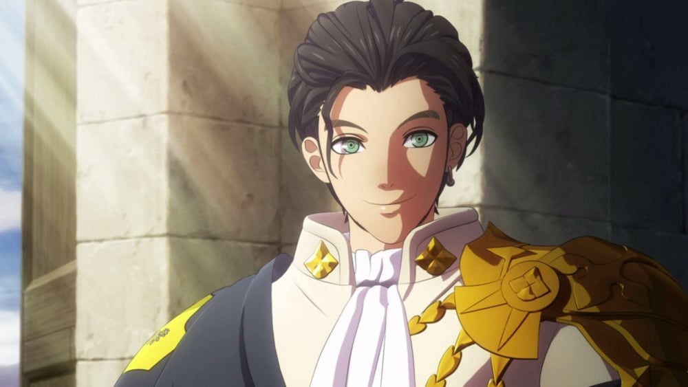 A cutscene still of Claude from Fire Emblem: Three Houses.