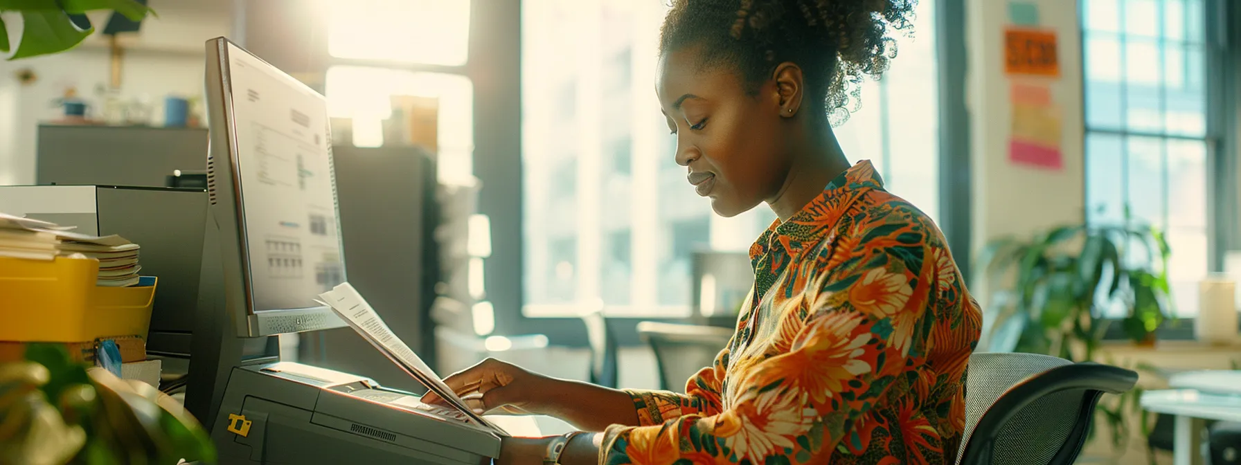 An employee of a tech company utilizing a faxing software to get work done.