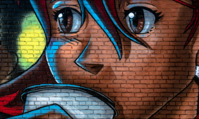 Anime Girl Graffiti on Wall