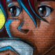 Anime Girl Graffiti on Wall