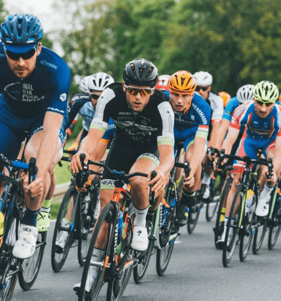 Cyclists on the road