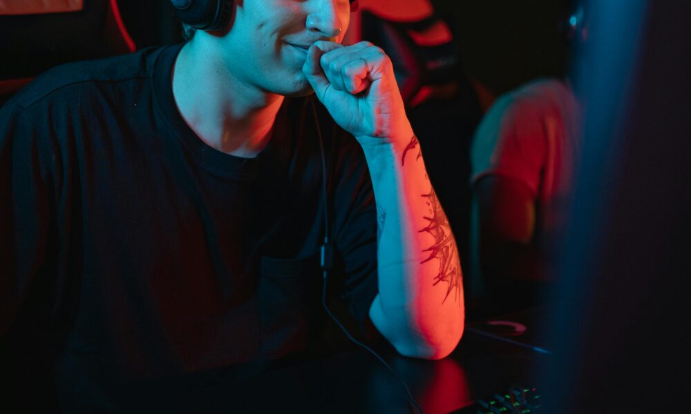 Gamer with headset