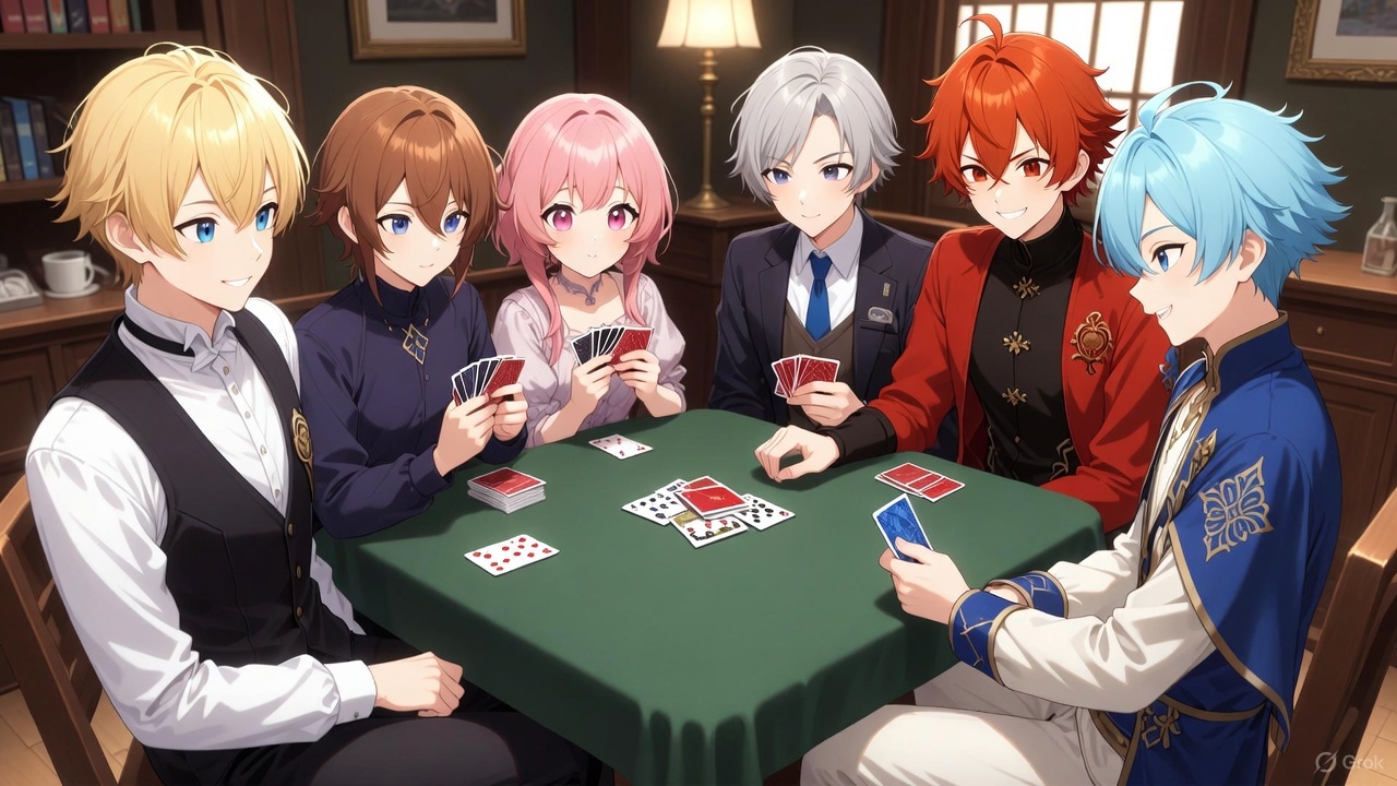Anime Characters Playing Cards