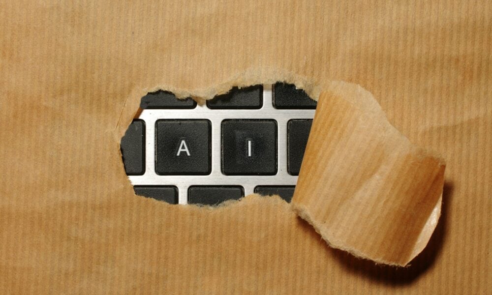 AI on laptop keyboard