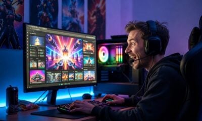 Gamer playing browser game