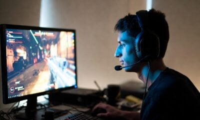 Gamer in his room