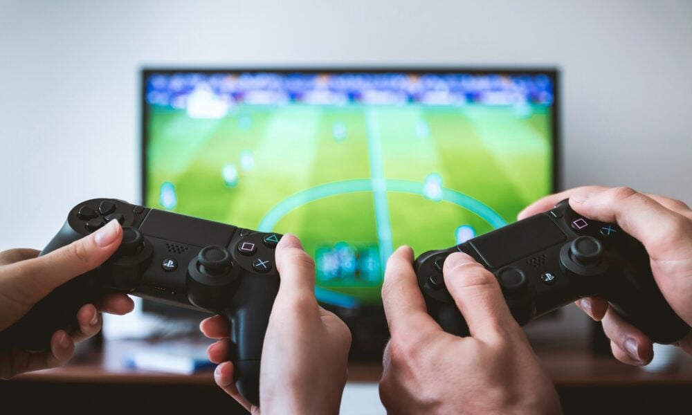Playing football Game with Friend
