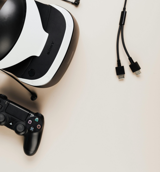VR and Playstation Controller on table