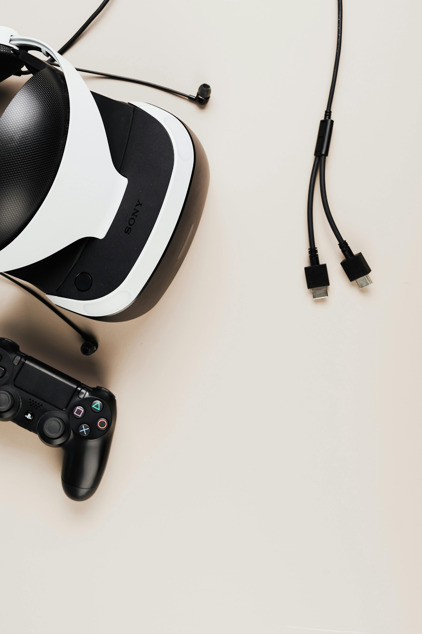 VR and Playstation Controller on table