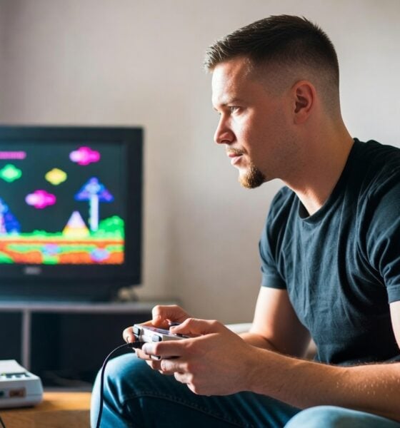 Playing on retro console